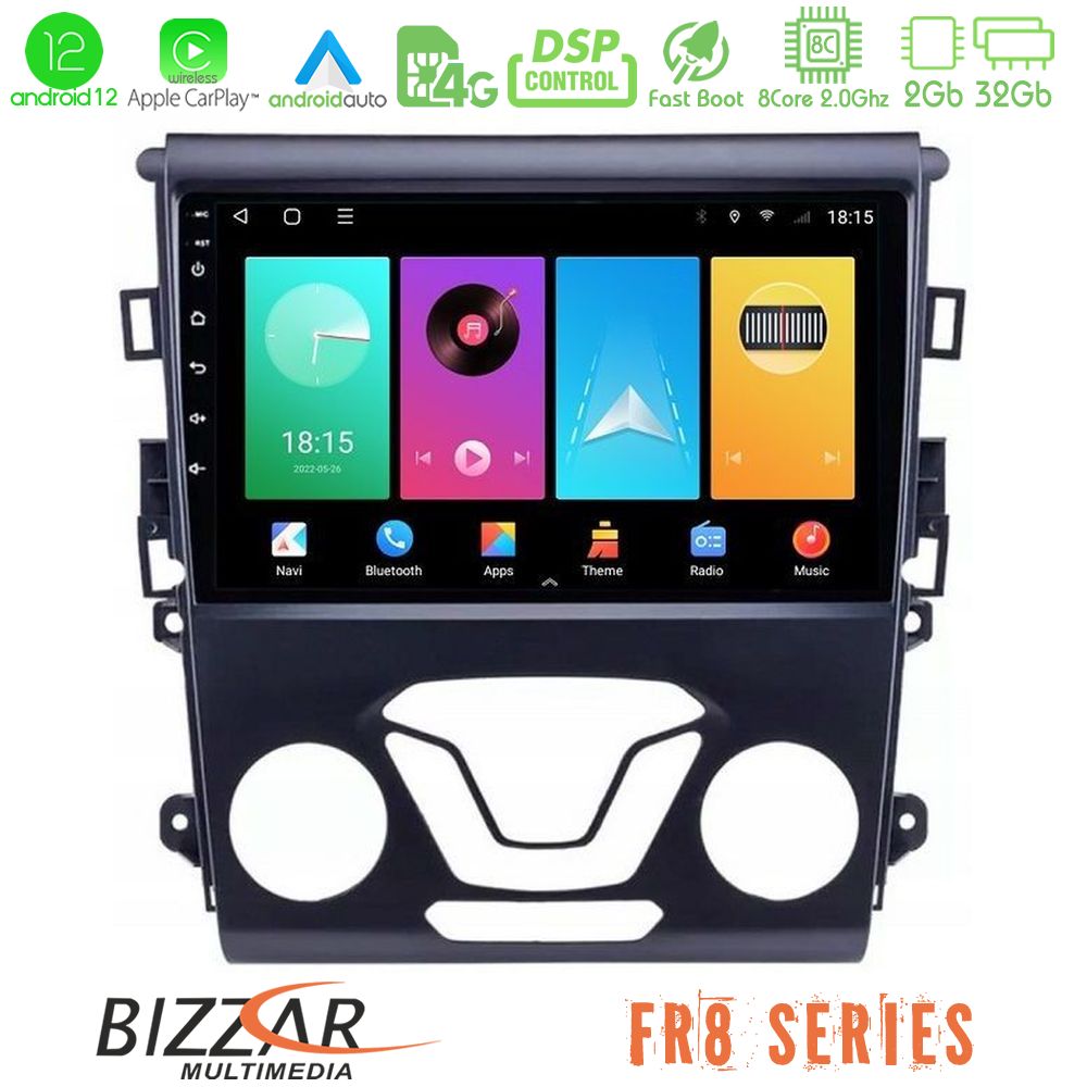 Bizzar FR8 Series Ford Mondeo 2014-2017 8core Android12 2+32GB Navigation Multimedia Tablet 9" - U-FR8-FD0106