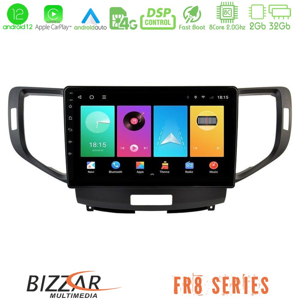 Bizzar FR8 Series Honda Accord 2008-2015 8core Android12 2+32GB Navigation Multimedia Tablet 9" - U-FR8-HD1013