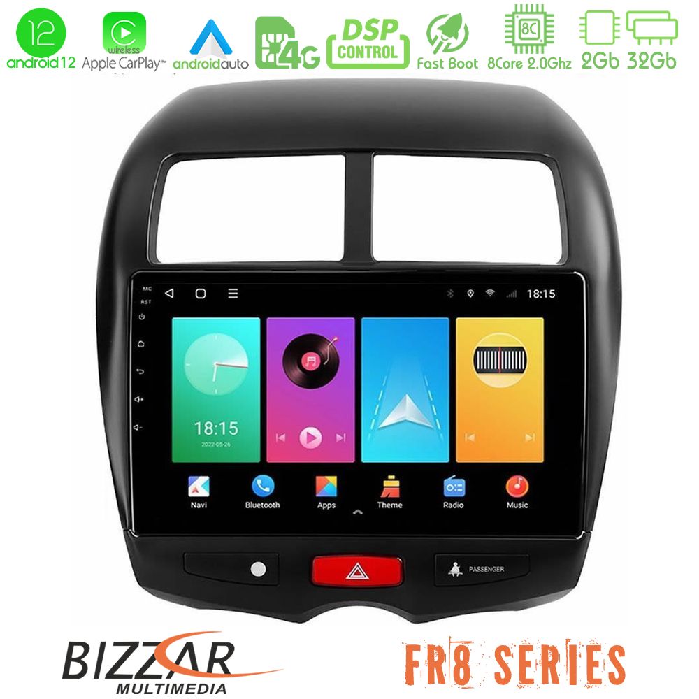Bizzar FR8 Series Mitsubishi ASX 8core Android12 2+32GB Navigation Multimedia Tablet 10" - U-FR8-MT0075