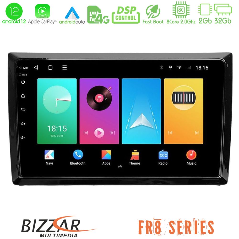 Bizzar FR8 Series VW Beetle 8core Android12 2+32GB Navigation Multimedia Tablet 9" - U-FR8-VW886