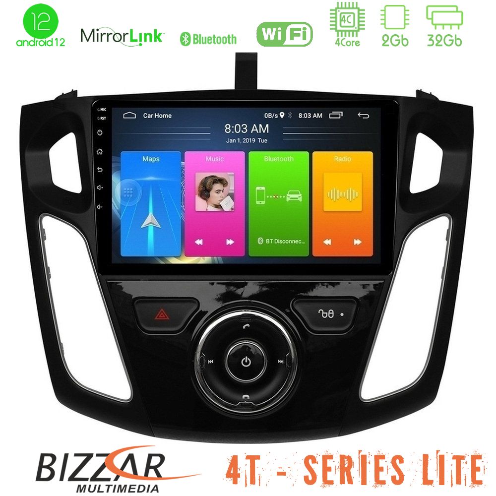 Bizzar 4T Series Ford Focus 2012-2018 4Core Android12 2+32GB Navigation Multimedia Tablet 9" - U-LVB-FD0044