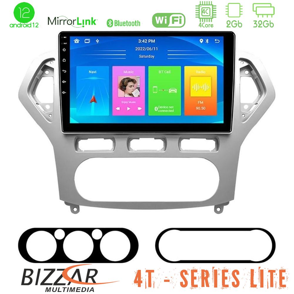 Bizzar 4T Series Ford Mondeo 2007-2010 AUTO A/C 4Core Android12 2+32GB Navigation Multimedia Tablet 9" - U-LVB-FD0919A