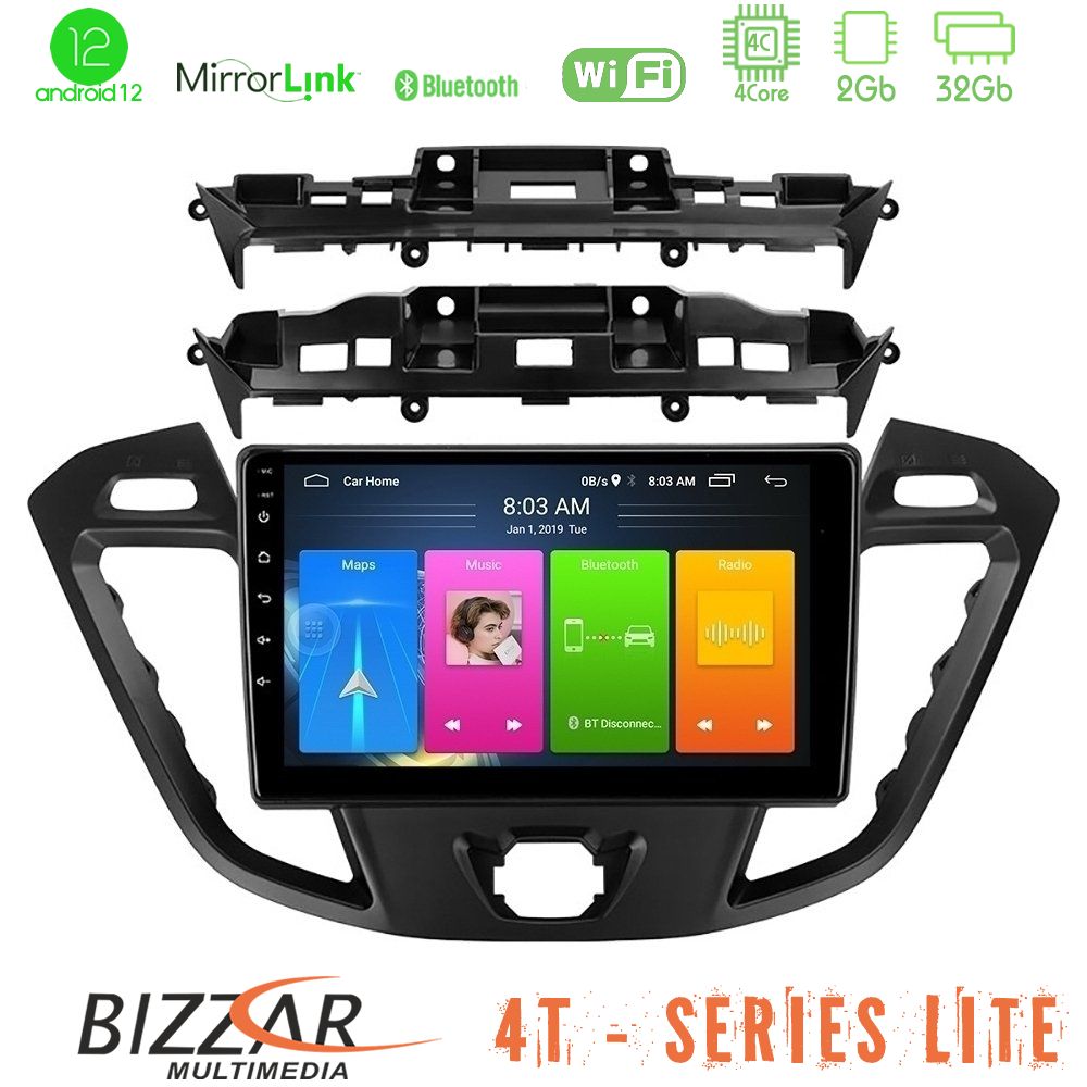 Bizzar 4T Series Ford Transit Custom/Tourneo Custom 4Core Android12 2+32GB Navigation Multimedia Tablet 9" - U-LVB-FD680