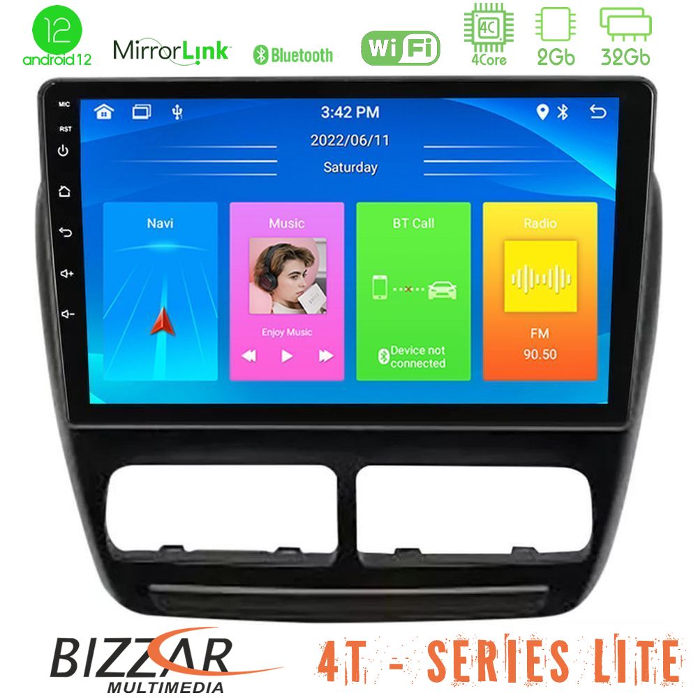 Bizzar 4T Series Fiat Doblo / Opel Combo 2010-2014 4Core Android12 2+32GB Navigation Multimedia Tablet 9" - U-LVB-FT1032