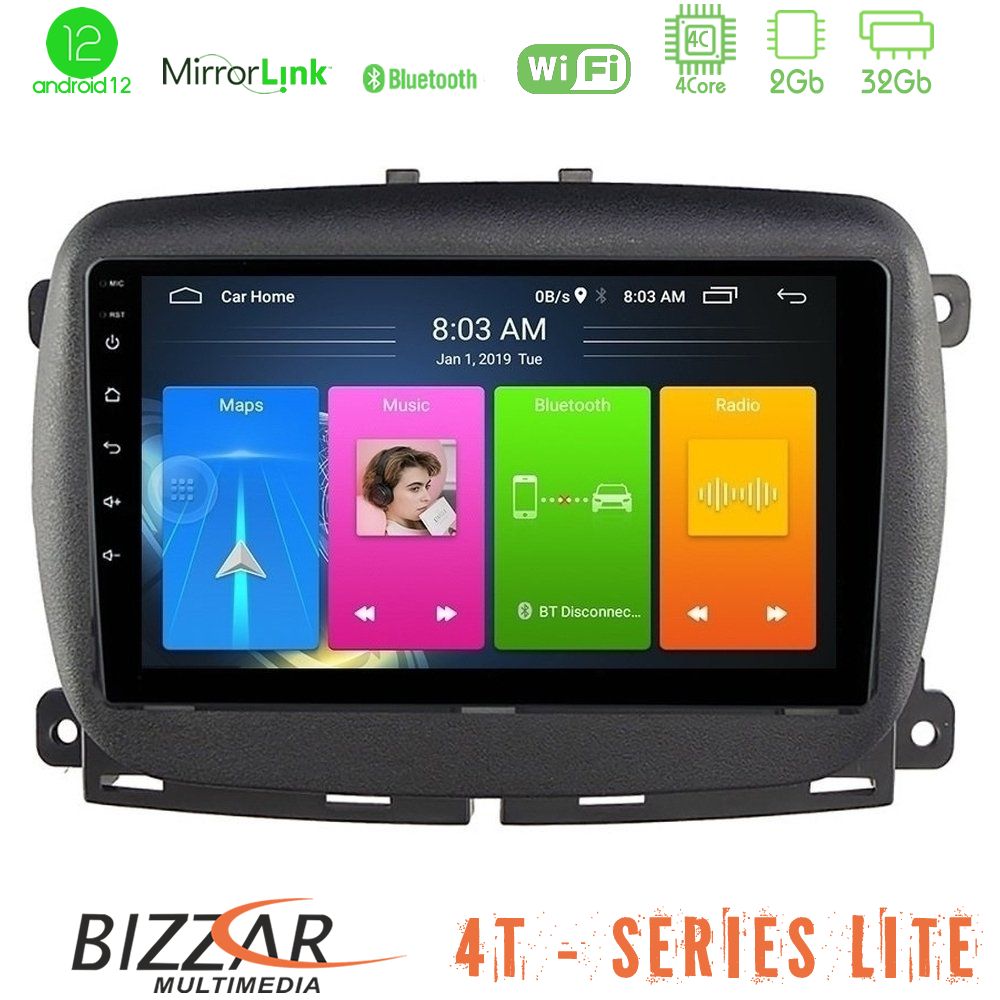 Bizzar 4T Series Fiat 500L 4Core Android12 2+32GB Navigation Multimedia Tablet 10" - U-LVB-FT410