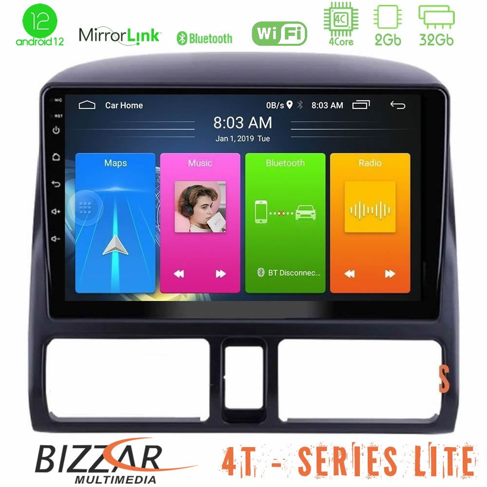 Bizzar 4T Series Honda CRV 2002-2006 4Core Android12 2+32GB Navigation Multimedia Tablet 9" - U-LVB-HD0873