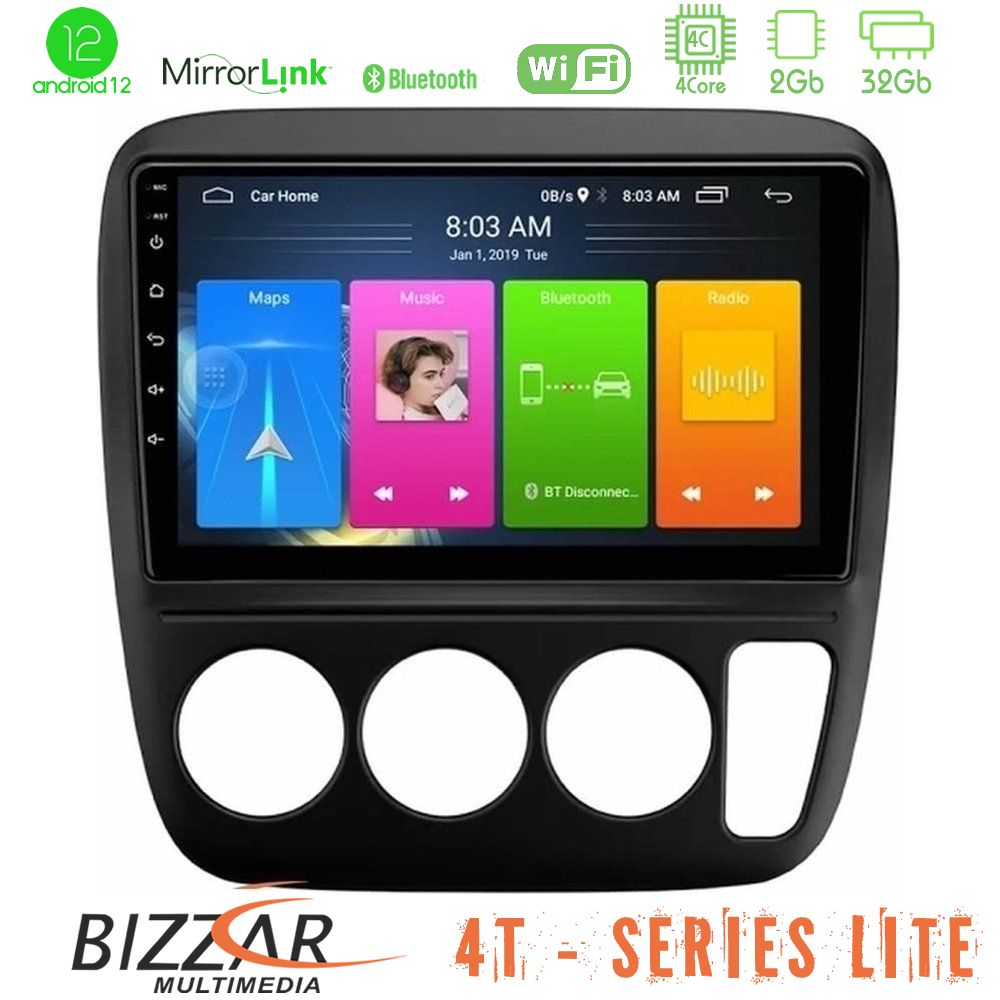 Bizzar 4T Series Honda CRV 1997-2001 4Core Android12 2+32GB Navigation Multimedia Tablet 9" - U-LVB-HD0935