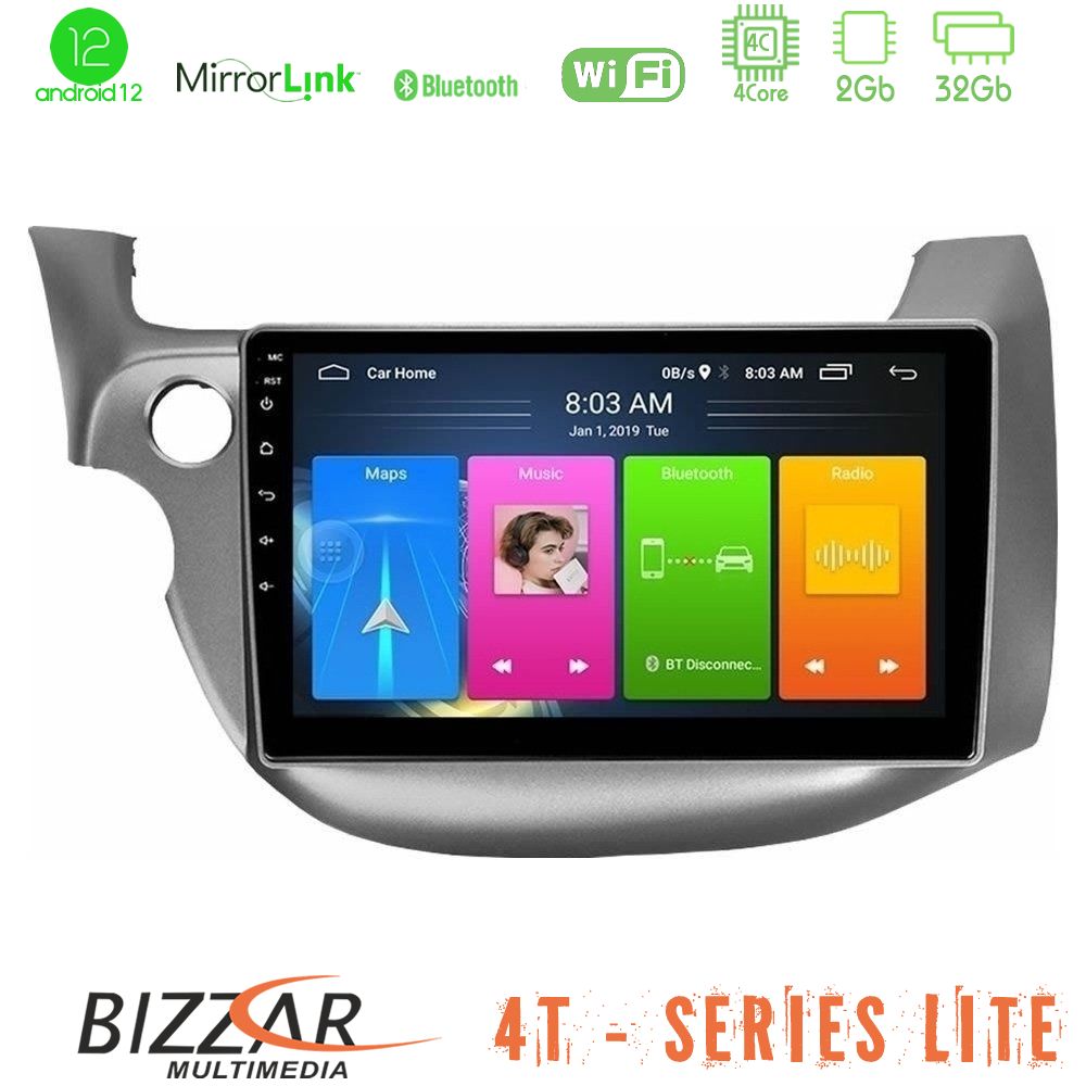 Bizzar 4T Series Honda Jazz 2009-2013 4Core Android12 2+32GB Navigation Multimedia Tablet 10" - U-LVB-HD098T