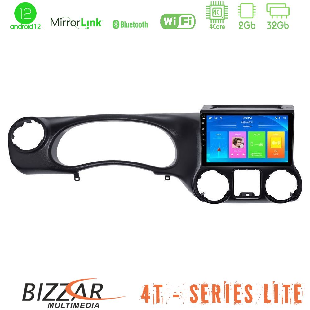 Bizzar 4T Series Jeep Wrangler 2011-2014 4Core Android12 2+32GB Navigation Multimedia Tablet 9" - U-LVB-JP0787