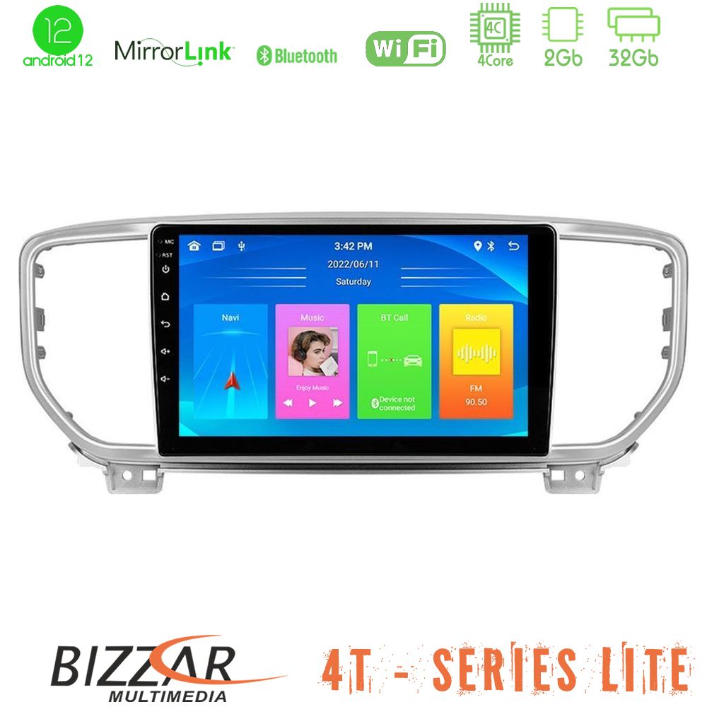Bizzar 4T Series Kia Sportage 2018-2021 4Core Android12 2+32GB Navigation Multimedia Tablet 9" - U-LVB-KI0516