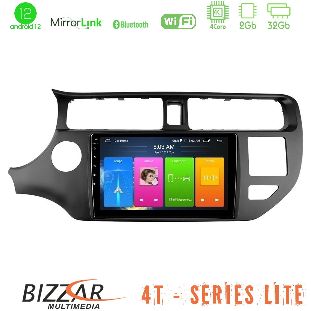 Bizzar 4T Series Kia Rio 2011-2015 4Core Android12 2+32GB Navigation Multimedia Tablet 9" - U-LVB-KI0552