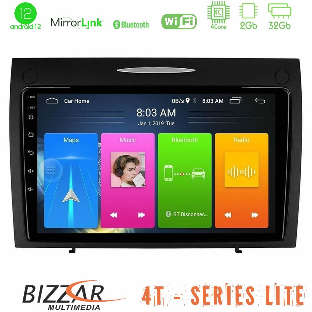 Bizzar 4T Series Mercedes SLK Class 4Core Android12 2+32GB Navigation Multimedia Tablet 9" - U-LVB-MB0804