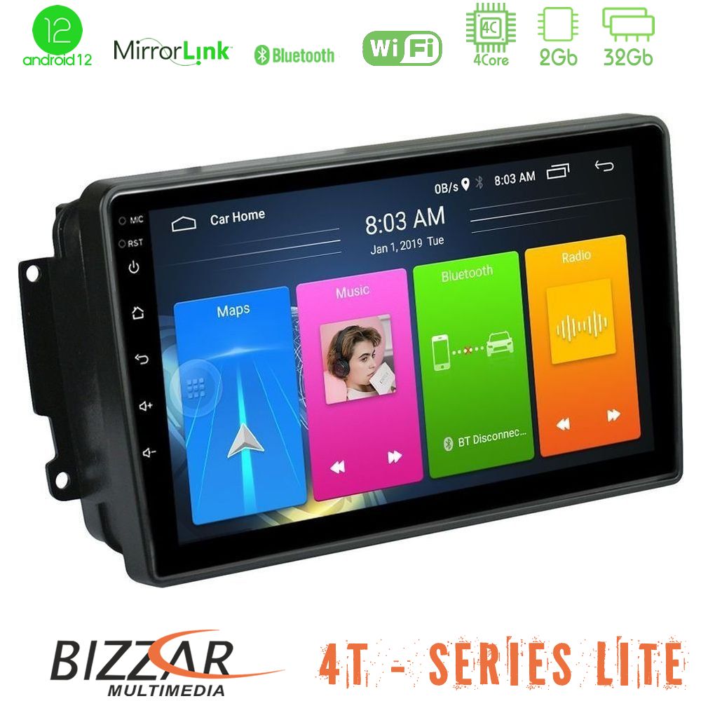 Bizzar 4T Series Mercedes C/CLK/G Class (W203/W209) 4Core Android12 2+32GB Navigation Multimedia Tablet 9" - U-LVB-MB0566