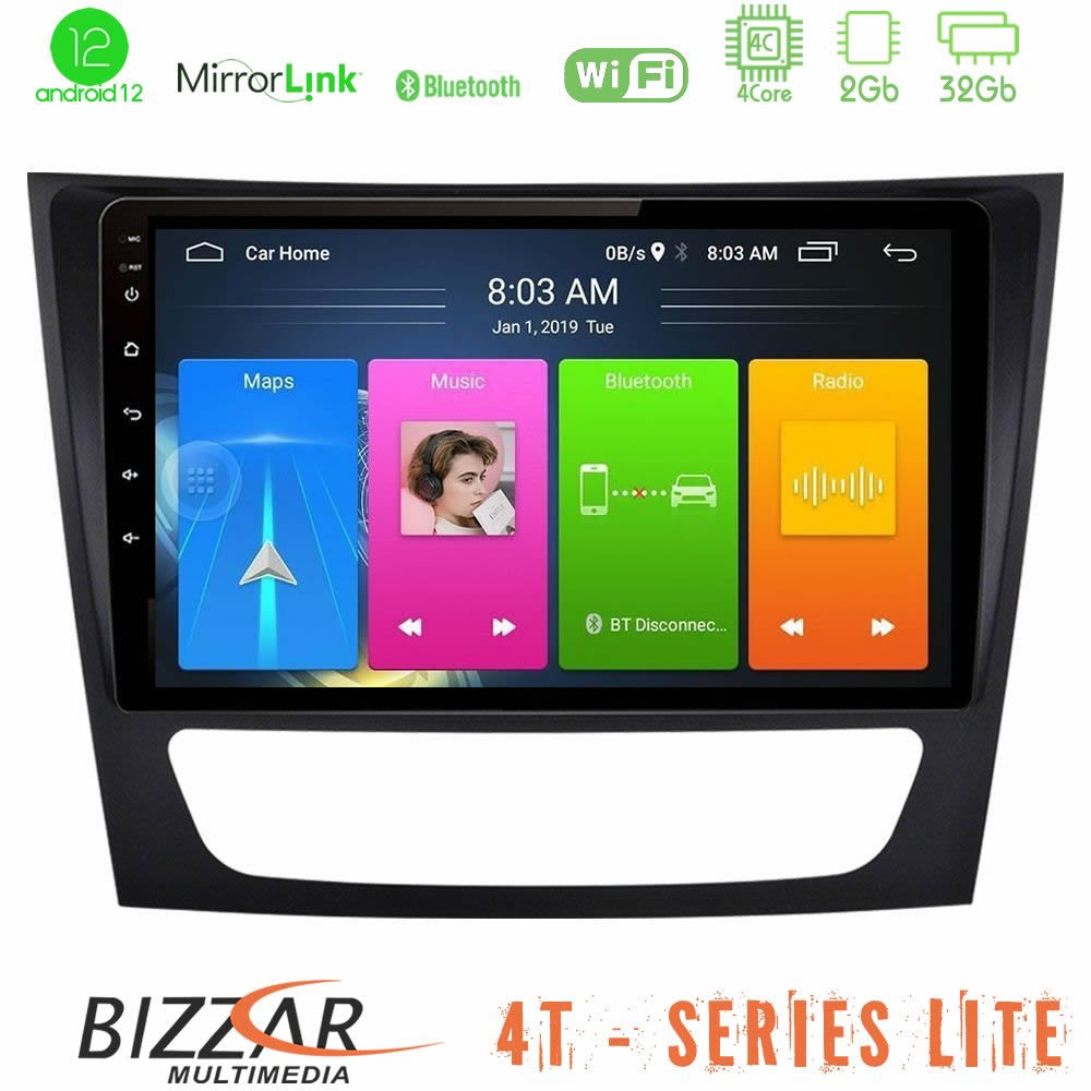 Bizzar 4T Series Mercedes E Class / CLS Class 4Core Android12 2+32GB Navigation Multimedia Tablet 9" - U-LVB-MB0760