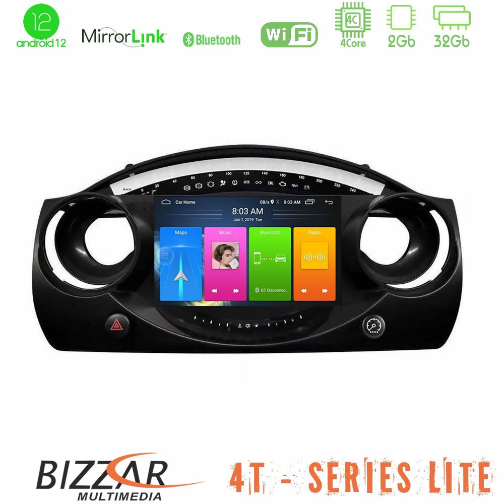 Bizzar 4T Series Mini Cooper R50 4Core Android12 2+32GB Navigation Multimedia Tablet 9" - U-LVB-MN1521