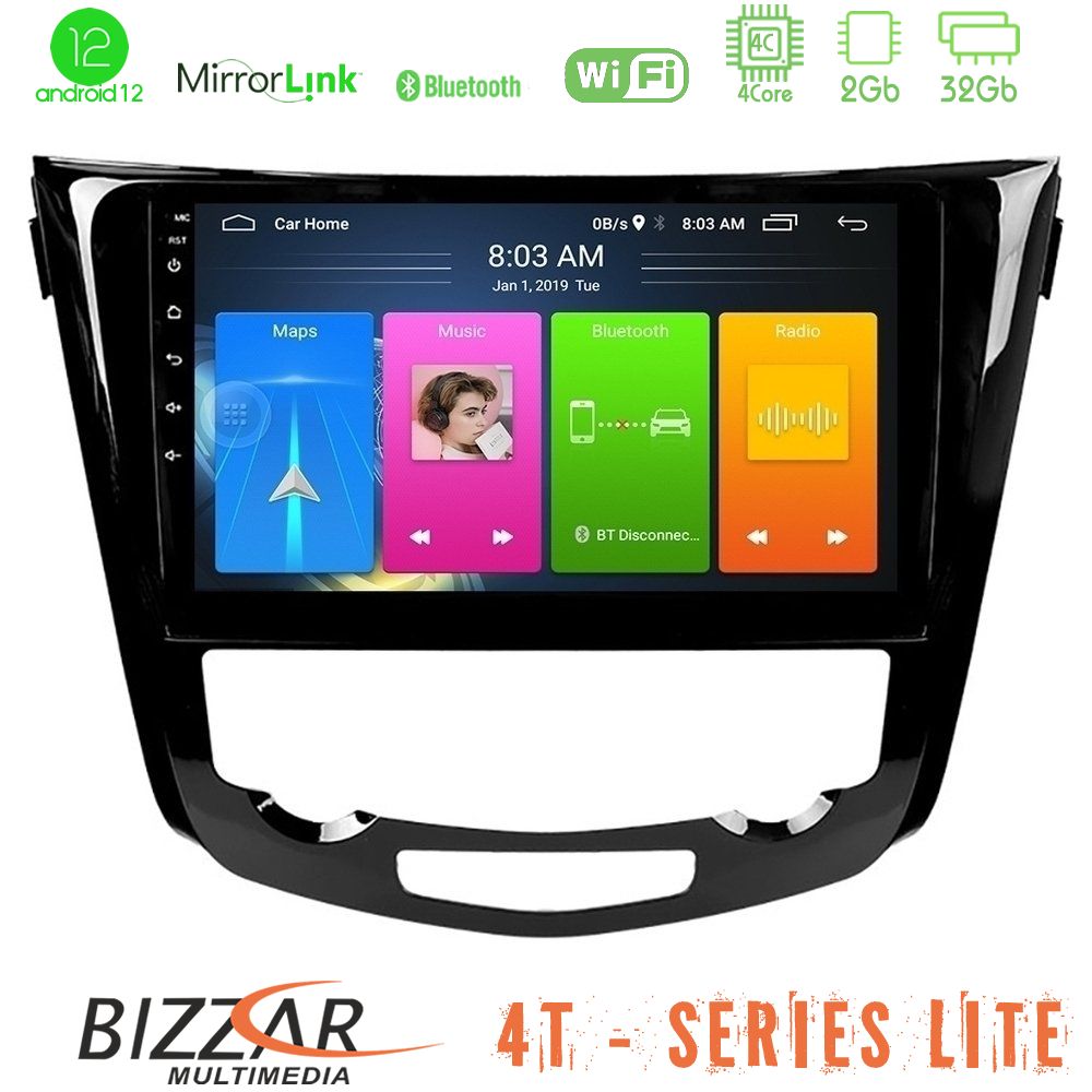 Bizzar 4T Series Nissan Qashqai J11 (AUTO A/C) 4Core Android12 2+32GB Navigation Multimedia Tablet 10" - U-LVB-NS0004A