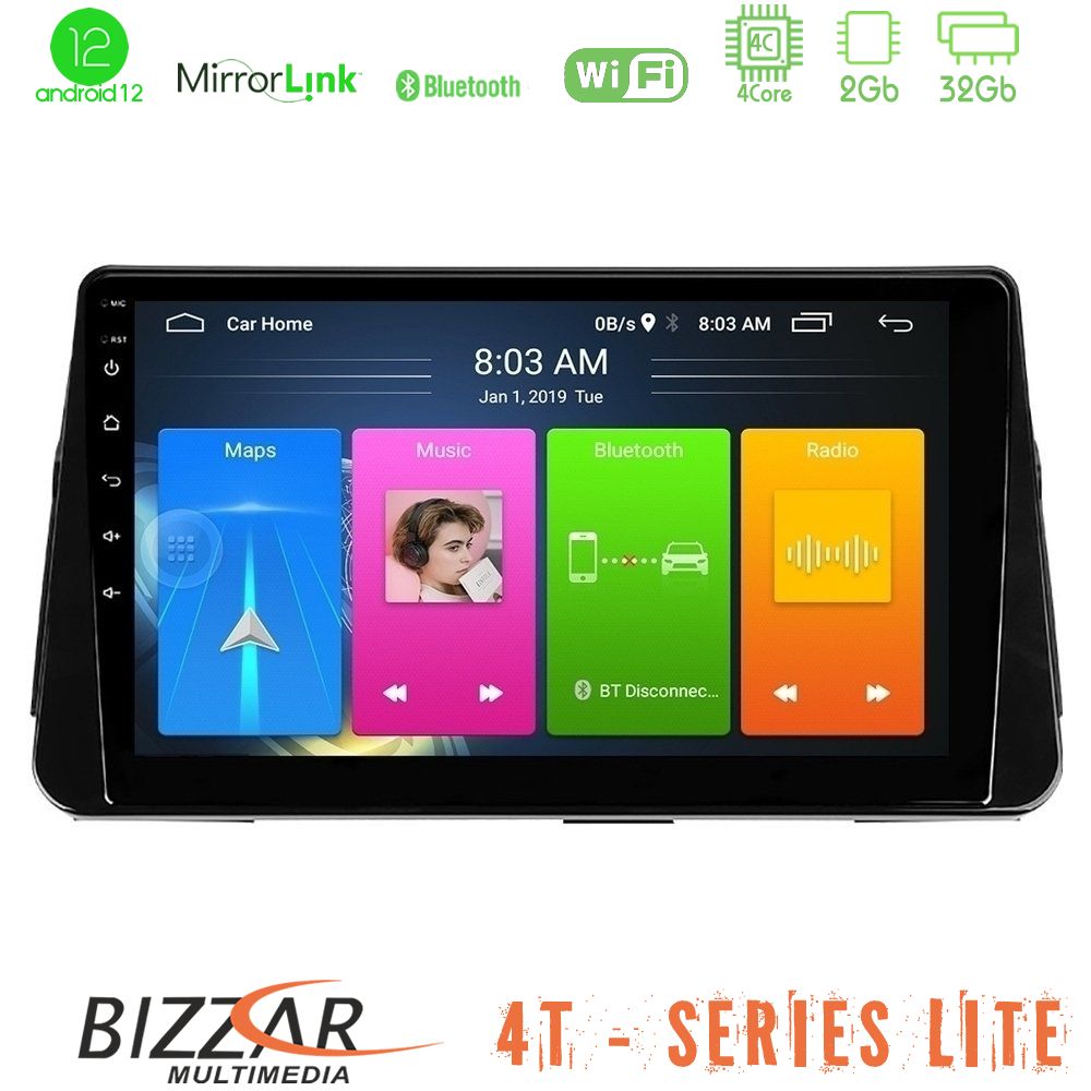 Bizzar 4T Series Nissan Micra K14 4Core Android12 2+32GB Navigation Multimedia Tablet 10" - U-LVB-NS0261
