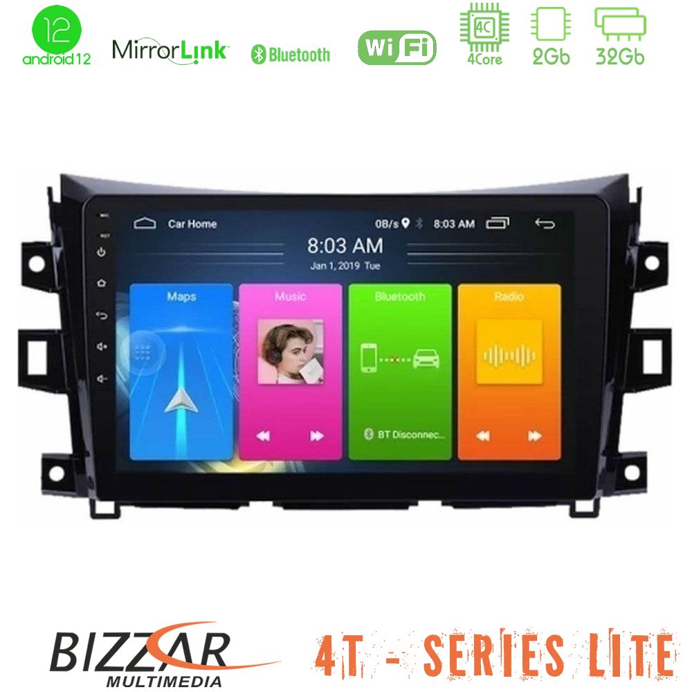 Bizzar 4T Series Nissan Navara NP300 4Core Android12 2+32GB Navigation Multimedia Tablet 9" - U-LVB-NS0340