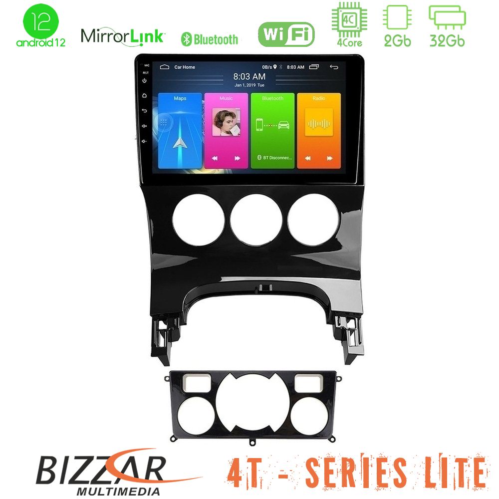 Bizzar 4T Series Peugeot 3008 AUTO A/C 4Core Android12 2+32GB Navigation Multimedia Tablet 9" - U-LVB-PG0163