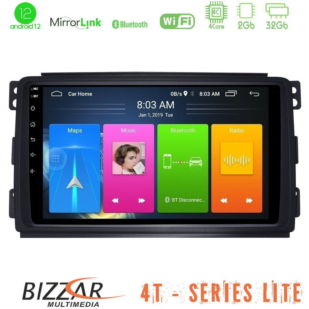 Bizzar 4T Series Smart 451 4Core Android12 2+32GB Navigation Multimedia Tablet 9" - U-LVB-SM0833