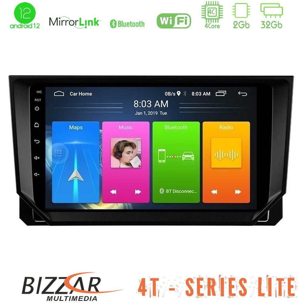 Bizzar 4T Series Seat Arona/Ibiza 4Core Android12 2+32GB Navigation Multimedia Tablet 9" - U-LVB-ST0888