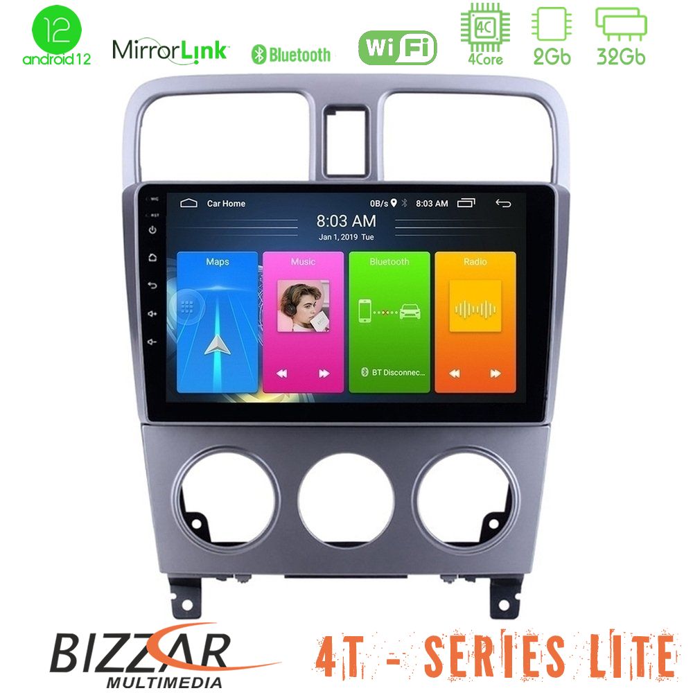 Bizzar 4T Series Subaru Forester 2003-2007 4Core Android12 2+32GB Navigation Multimedia Tablet 9" - U-LVB-SU0470