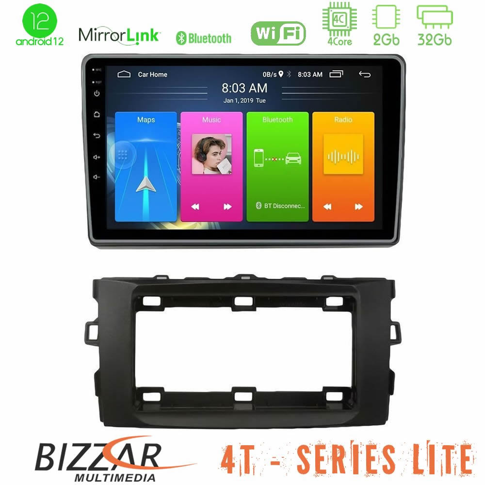 Bizzar 4T Series Toyota Auris 2013-2016 4core Android12 2+32GB Navigation Multimedia Tablet 10" - U-LVB-TY1294