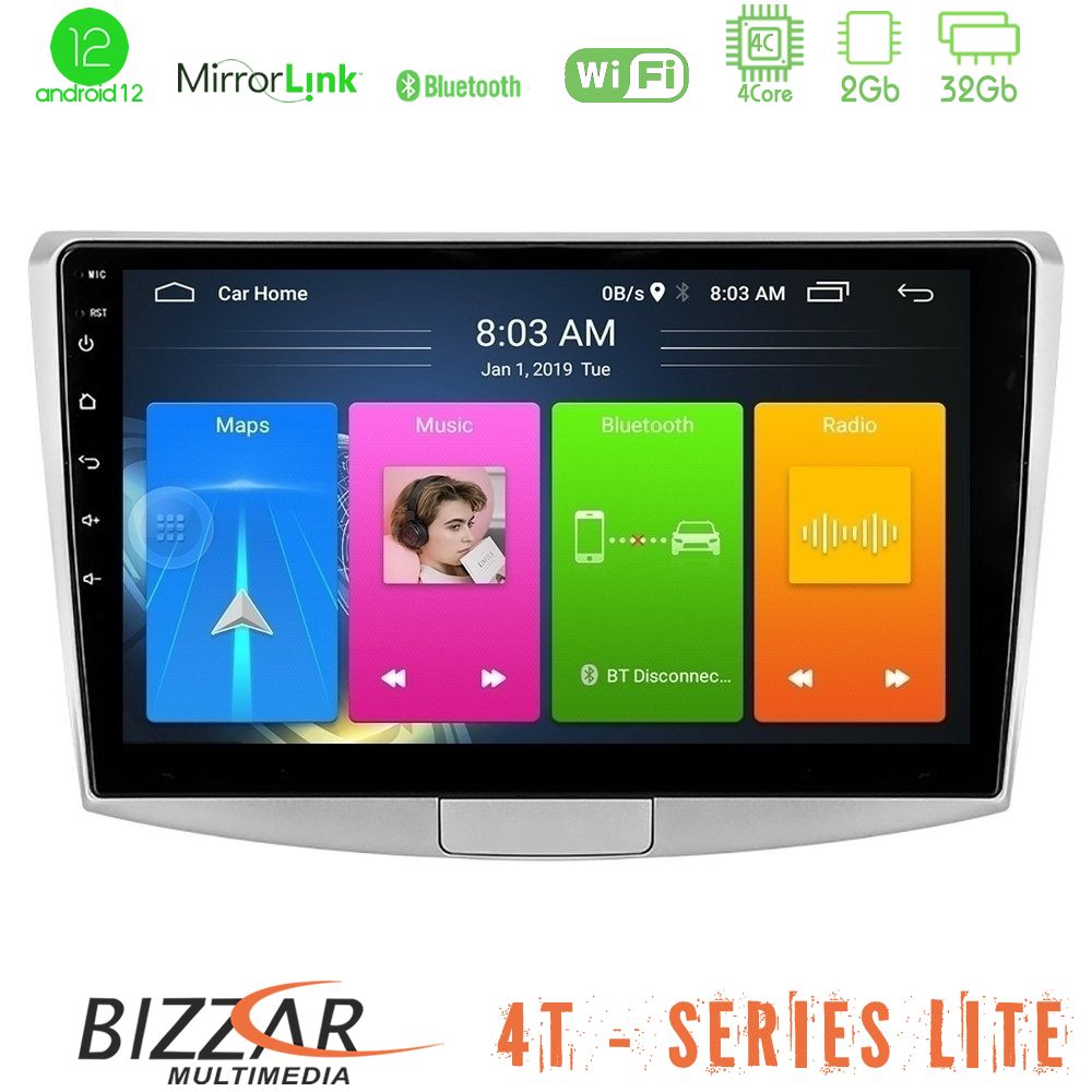 Bizzar 4T Series VW Passat 4Core Android12 2+32GB Navigation Multimedia Tablet 10" - U-LVB-VW0002