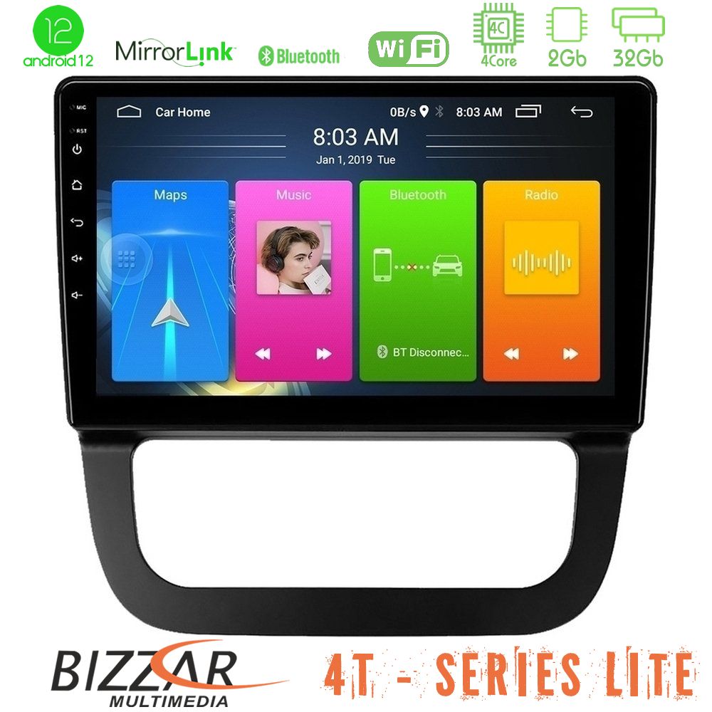 Bizzar 4T Series VW Jetta 4Core Android12 2+32GB Navigation Multimedia Tablet 10" - U-LVB-VW087T