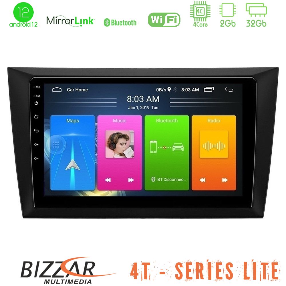 Bizzar 4T Series Vw Golf 6 4Core Android12 2+32GB Navigation Multimedia Tablet 9" - U-LVB-VW0999