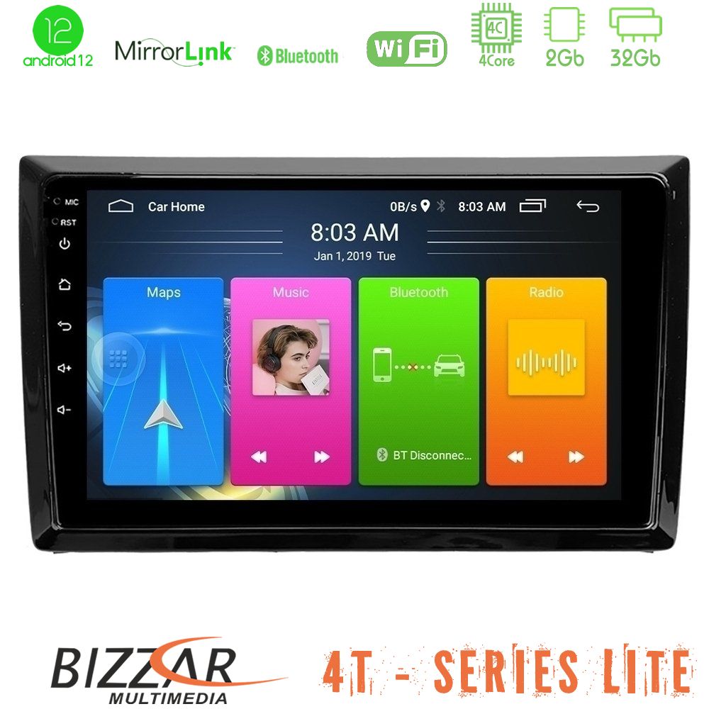 Bizzar 4T Series VW Beetle 4Core Android12 2+32GB Navigation Multimedia Tablet 9" - U-LVB-VW886