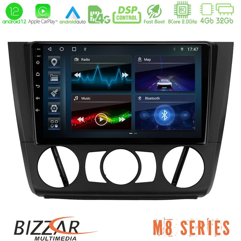 Bizzar M8 Series BMW 1Series E81/E82/E87/E88 (MANUAL A/C) 8core Android12 4+32GB Navigation Multimedia Tablet 9" - U-M8-BM1011