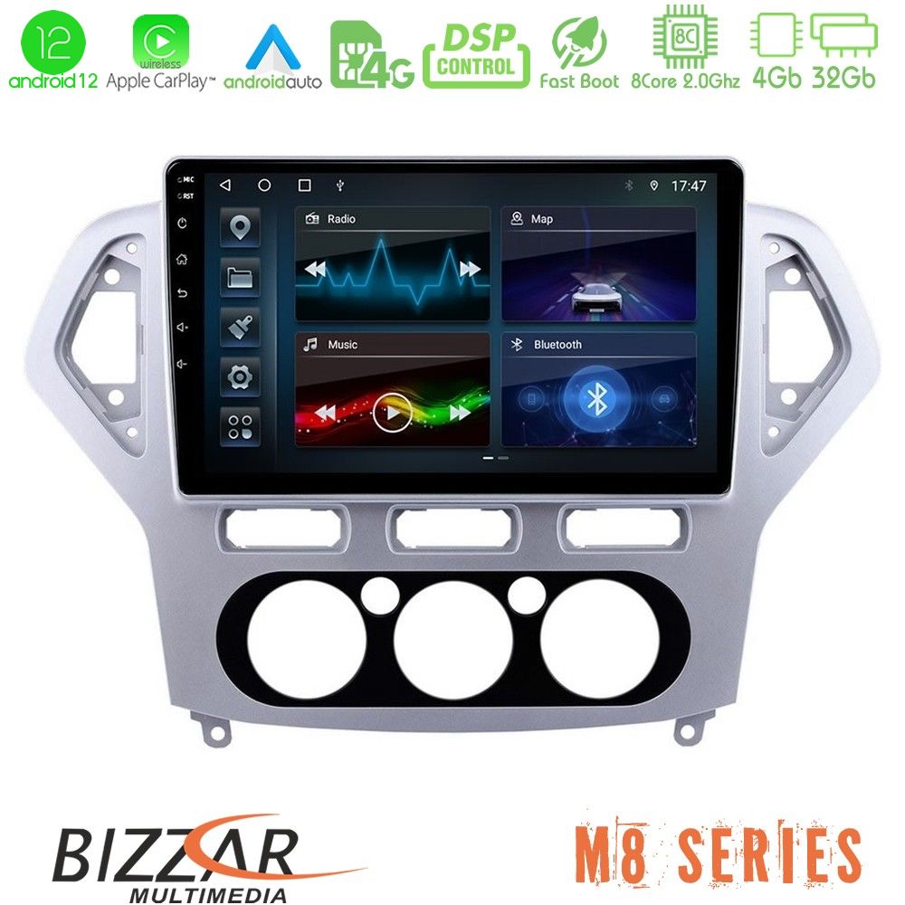 Bizzar M8 Series Ford Mondeo 2007-2010 Manual A/C 8core Android12 4+32GB Navigation Multimedia Tablet 10" - U-M8-FD0919