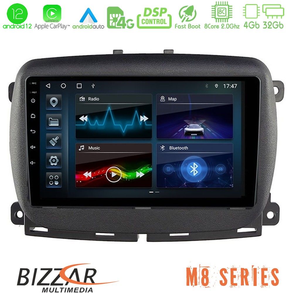 Bizzar M8 Series Fiat 500L 8core Android12 4+32GB Navigation Multimedia Tablet 10" - U-M8-FT410