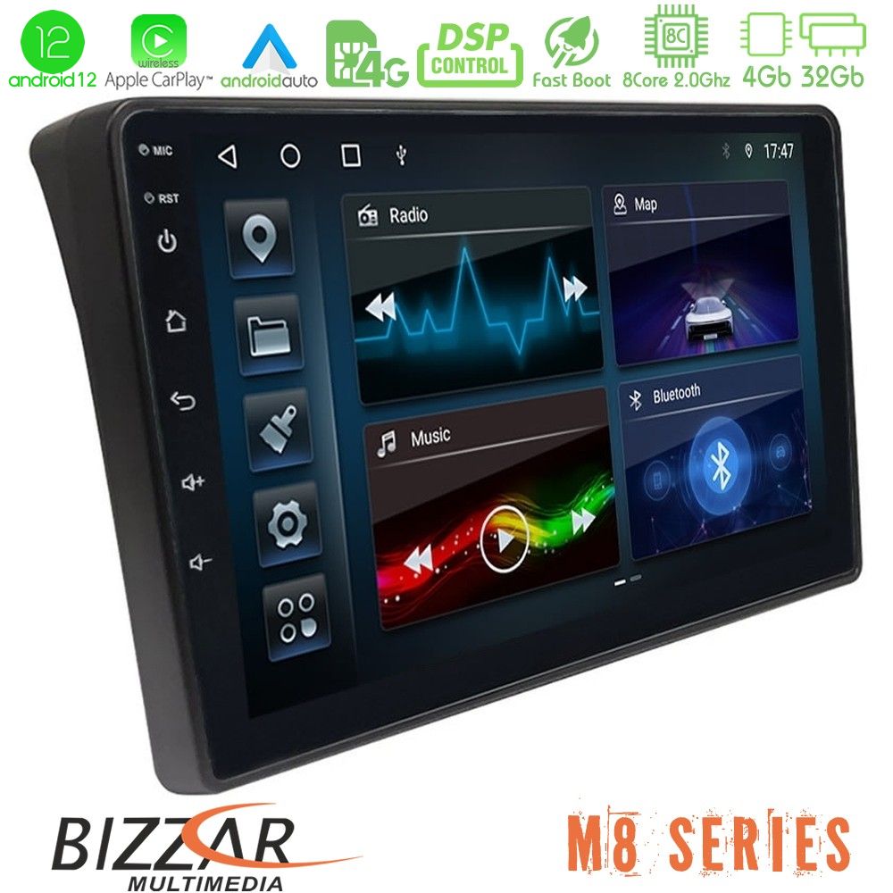Bizzar M8 Series Fiat Ducato/Citroen Jumper/Peugeot Boxer 8core Android12 4+32GB Navigation Multimedia Tablet 9" - U-M8-FT483