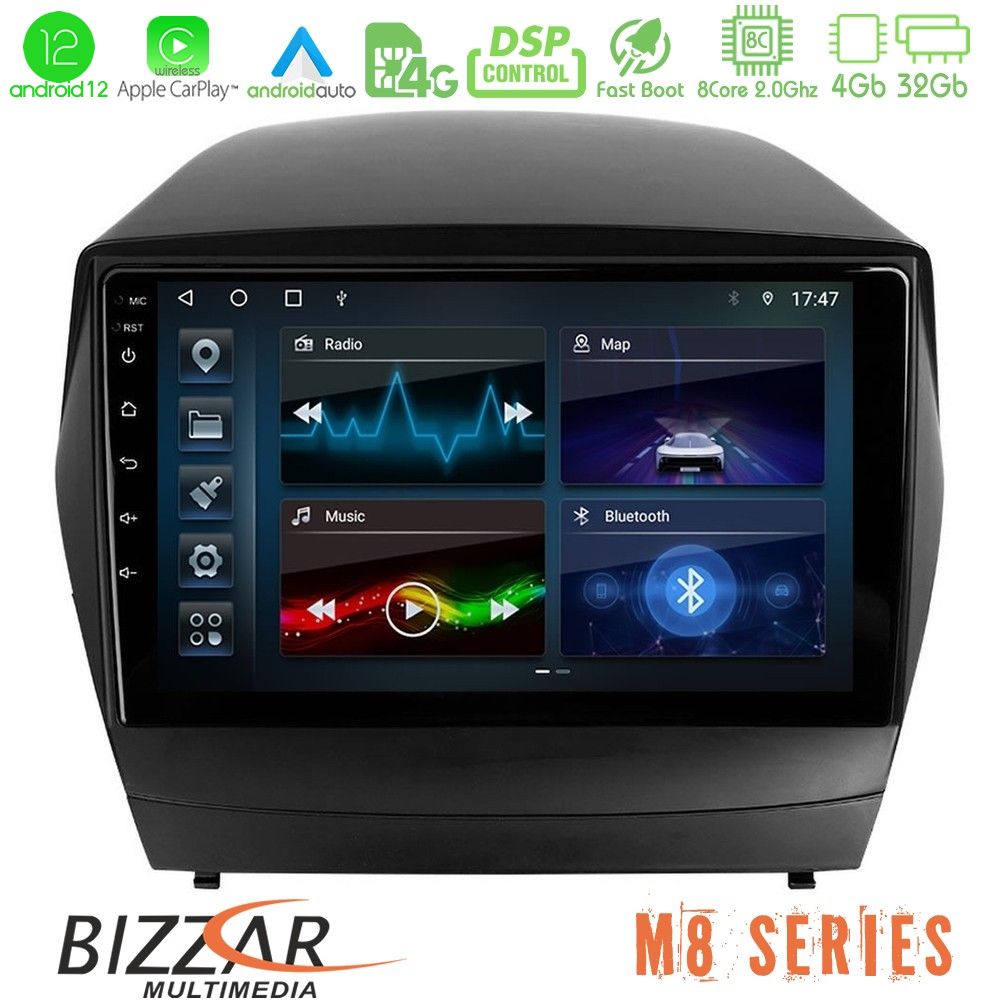 Bizzar M8 Series Hyundai IX35 Auto A/C 8core Android12 4+32GB Navigation Multimedia Tablet 9" - U-M8-HY0029