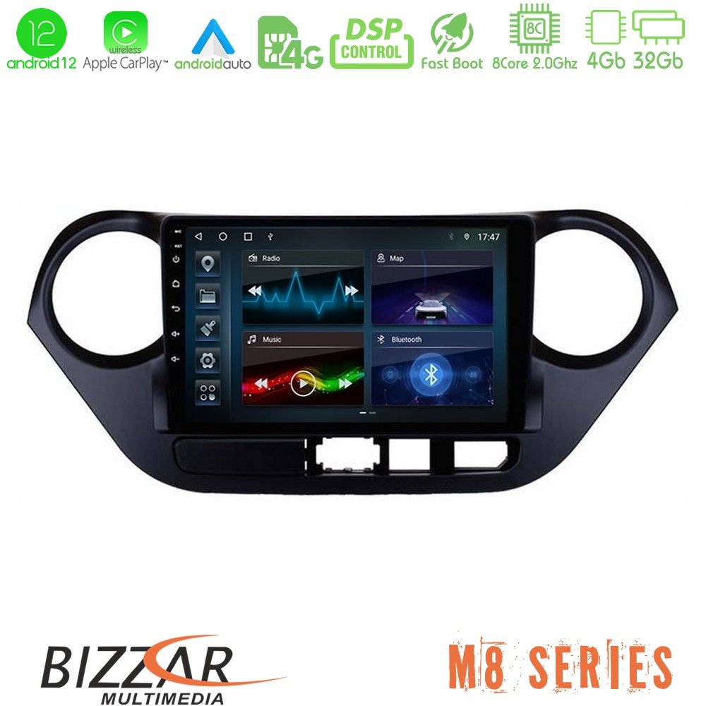 Bizzar M8 Series Hyundai i10 2014-2020 8core Android12 4+32GB Navigation Multimedia Tablet 9" - U-M8-HY0506
