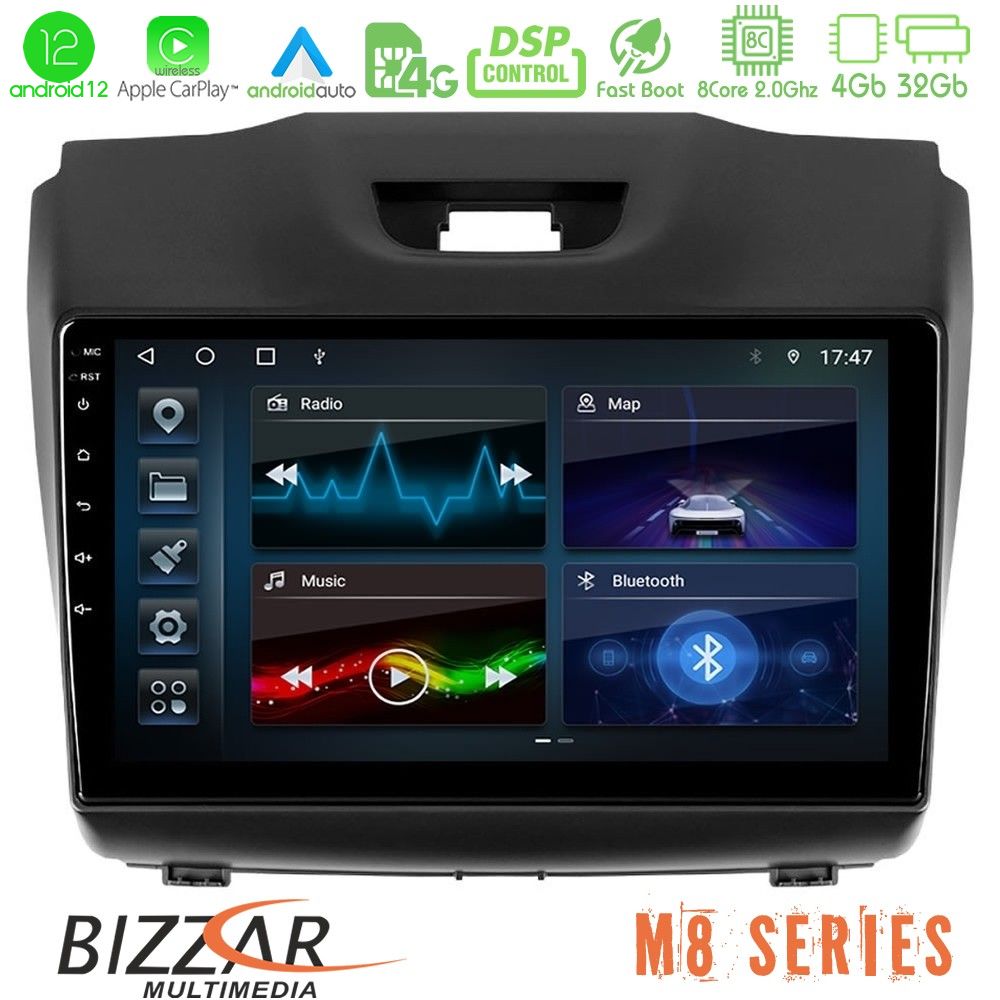 Bizzar M8 Series Isuzu D-MAX 2012-2019 8core Android12 4+32GB Navigation Multimedia Tablet 9" - U-M8-IZ588