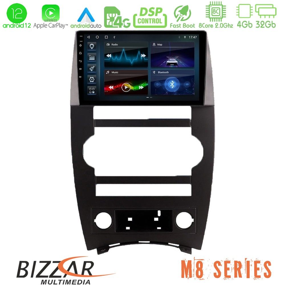 Bizzar M8 Series Jeep Commander 2007-2008 8core Android12 4+32GB Navigation Multimedia Tablet 9" - U-M8-JP026N