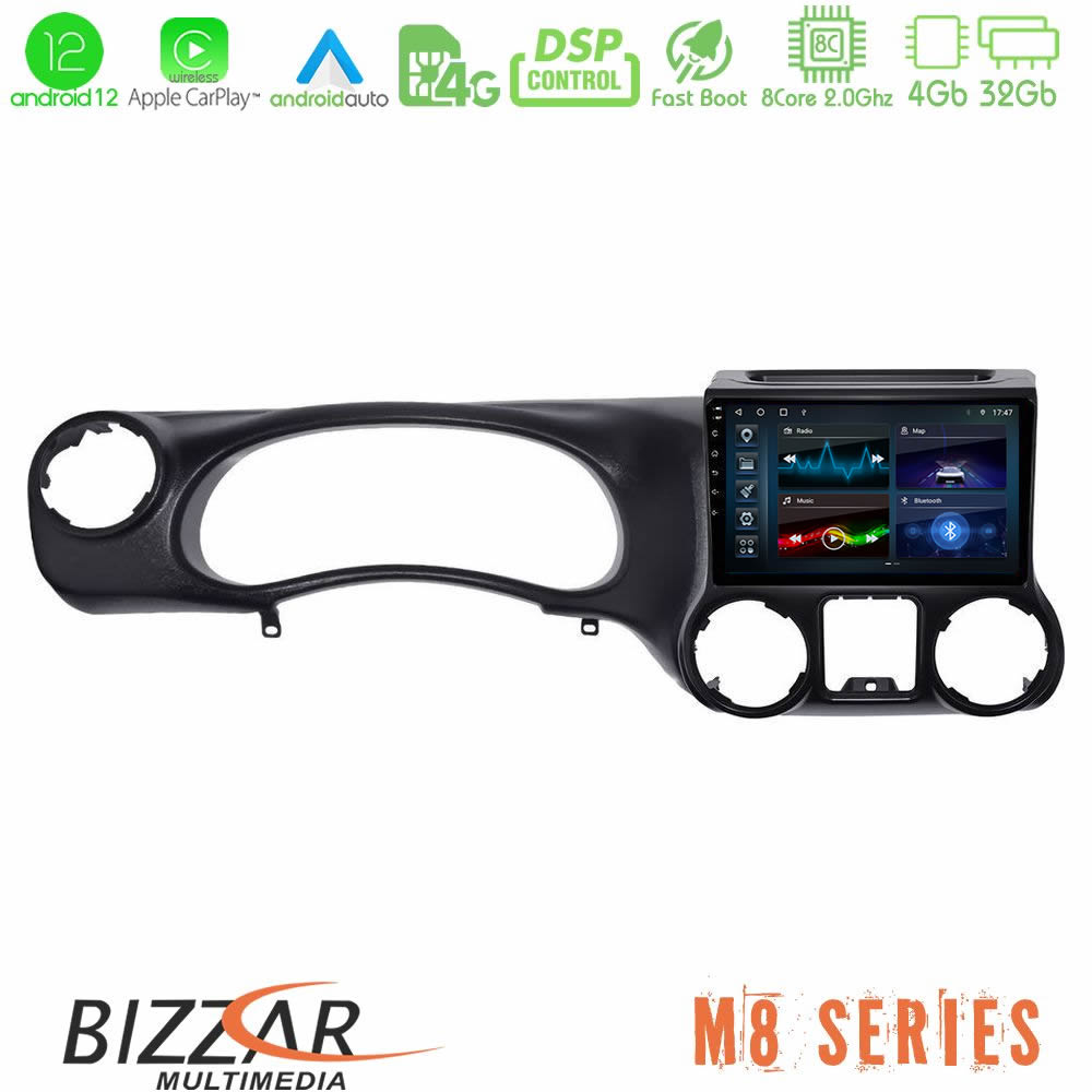 Bizzar M8 Series Jeep Wrangler 2011-2014 8Core Android12 4+32GB Navigation Multimedia Tablet 9" - U-M8-JP0787