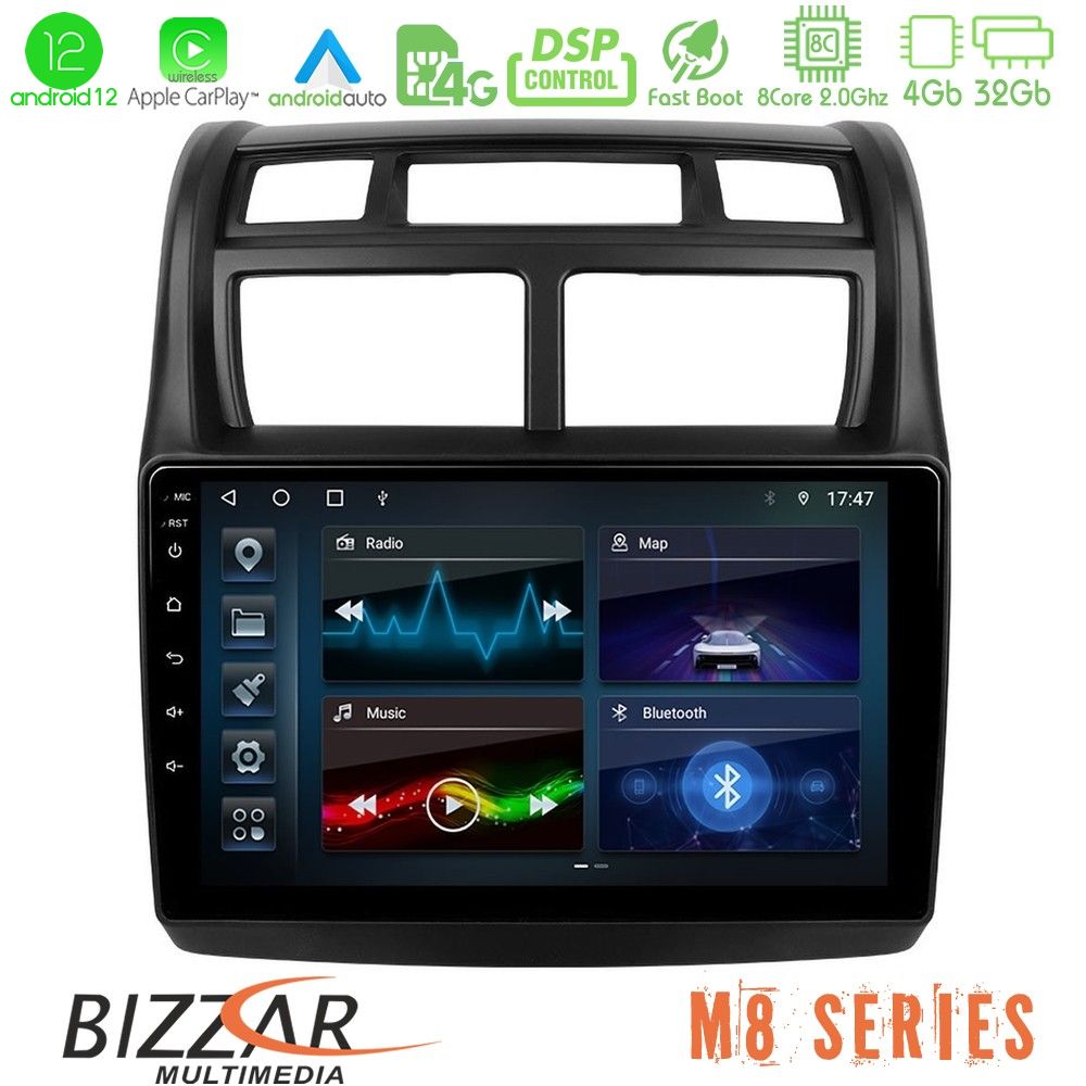 Bizzar M8 Series Kia Sportage 2008-2011 8core Android12 4+32GB Navigation Multimedia Tablet 9" - U-M8-KI0108