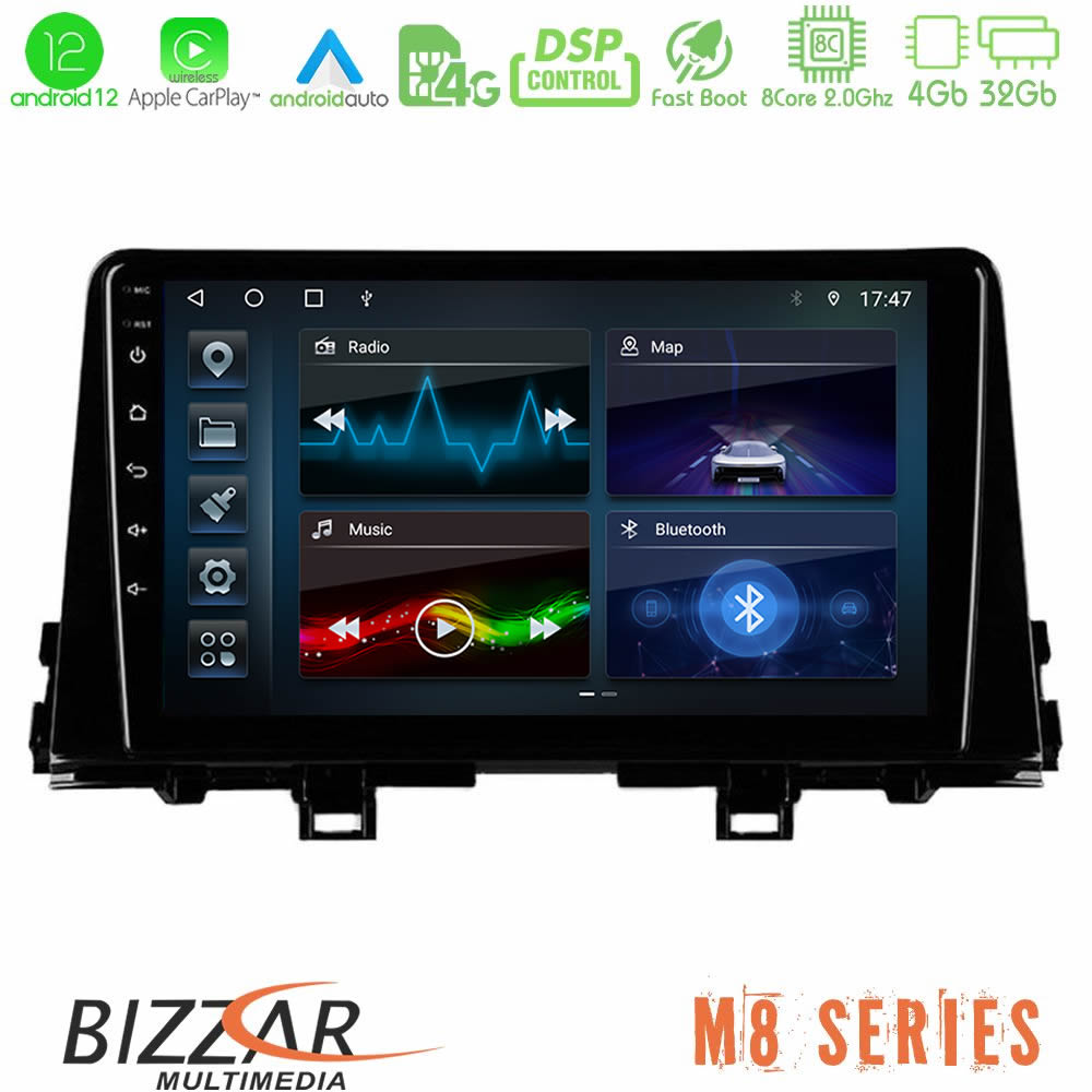 Bizzar M8 Series Kia Picanto 2017-2021 8Core Android12 4+32GB Navigation Multimedia Tablet 9" - U-M8-KI0756