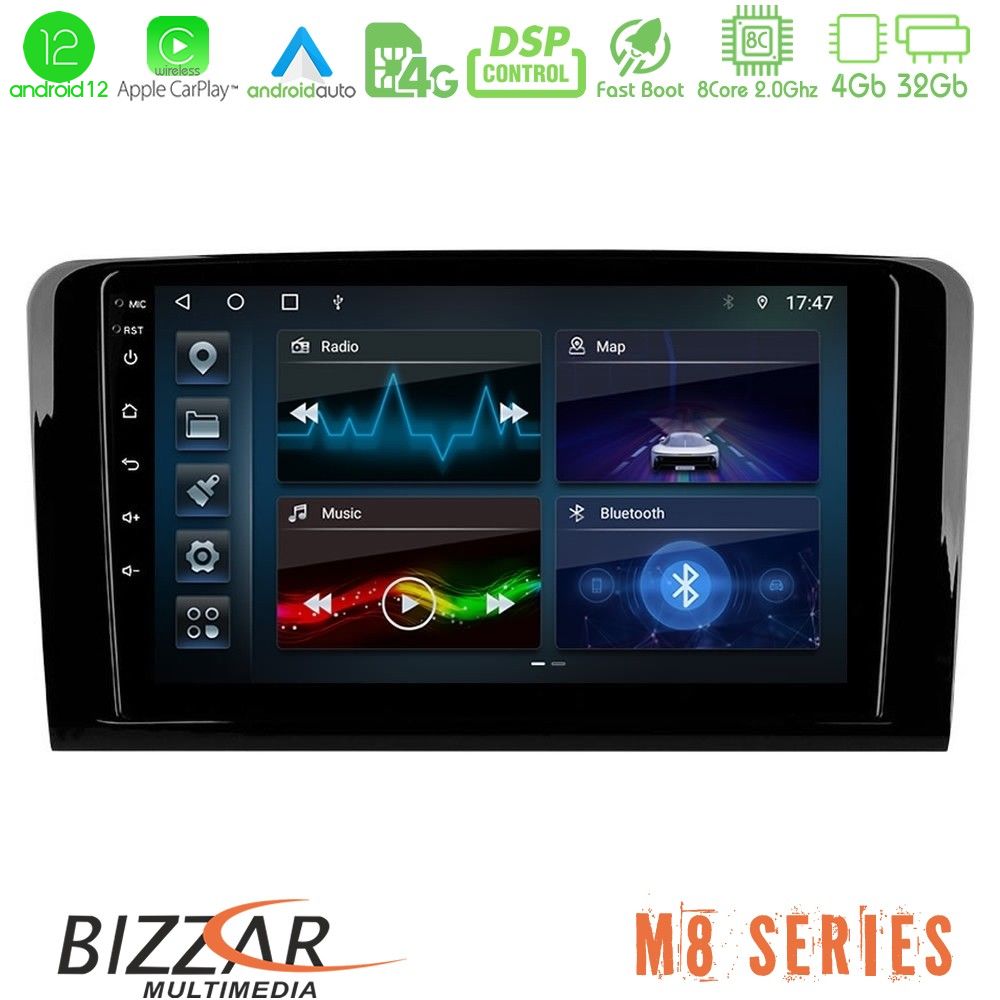 Bizzar M8 Series Mercedes ML/GL Class 8core Android12 4+32GB Navigation Multimedia Tablet 9" - U-M8-MB0761