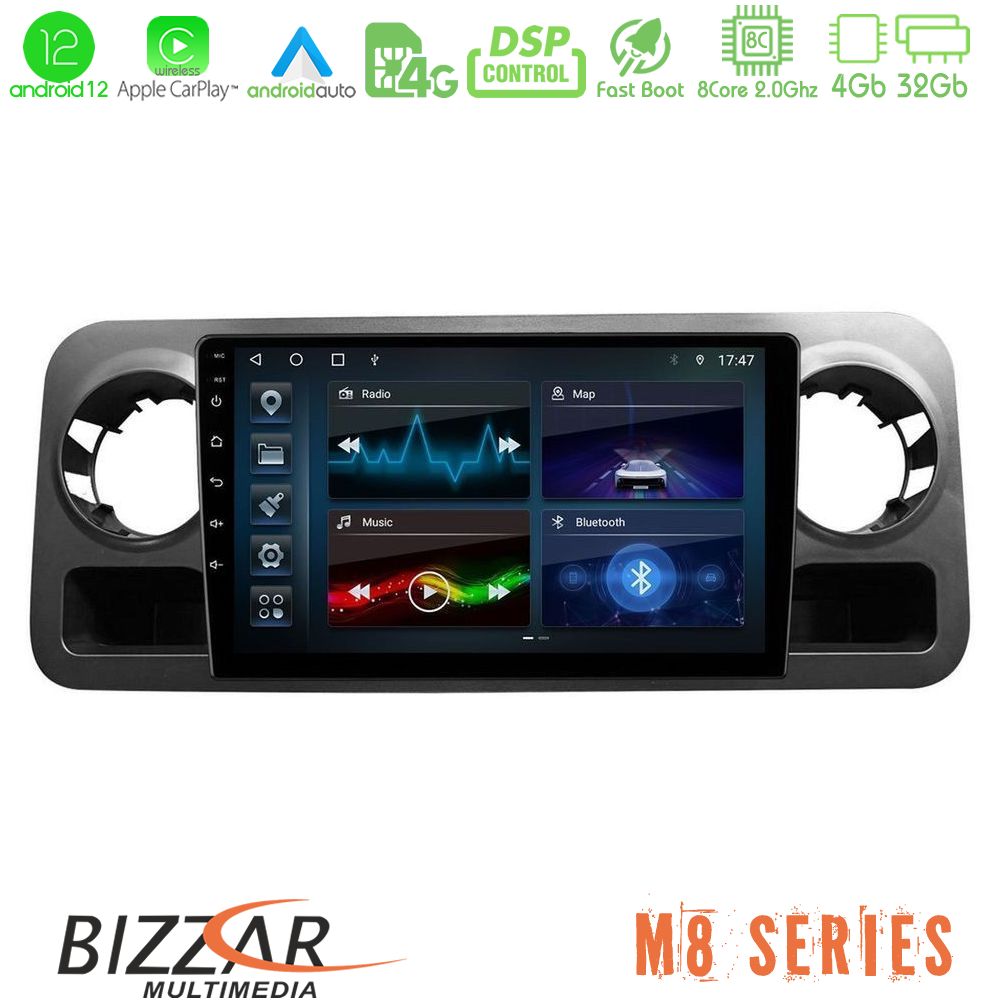 Bizzar M8 Series Mercedes Sprinter W907 8Core Android12 4+32GB Navigation Multimedia Tablet 10" - U-M8-MB1463