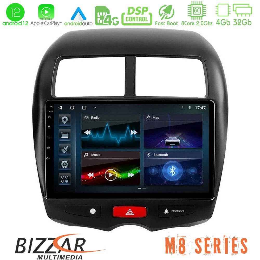 Bizzar M8 Series Mitsubishi ASX 8core Android12 4+32GB Navigation Multimedia Tablet 10" - U-M8-MT0075