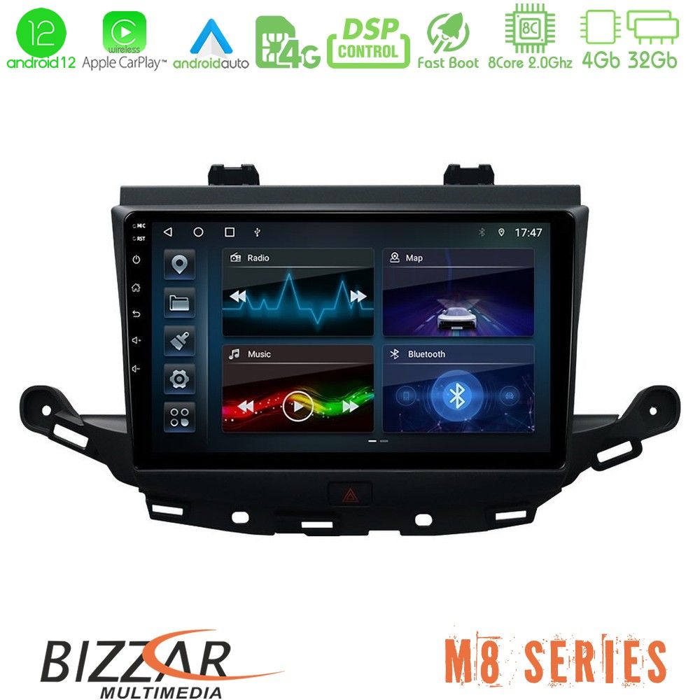 Bizzar M8 Series Opel Astra K 2015-2019 8core Android12 4+32GB Navigation Multimedia Tablet 9" - U-M8-OP0113