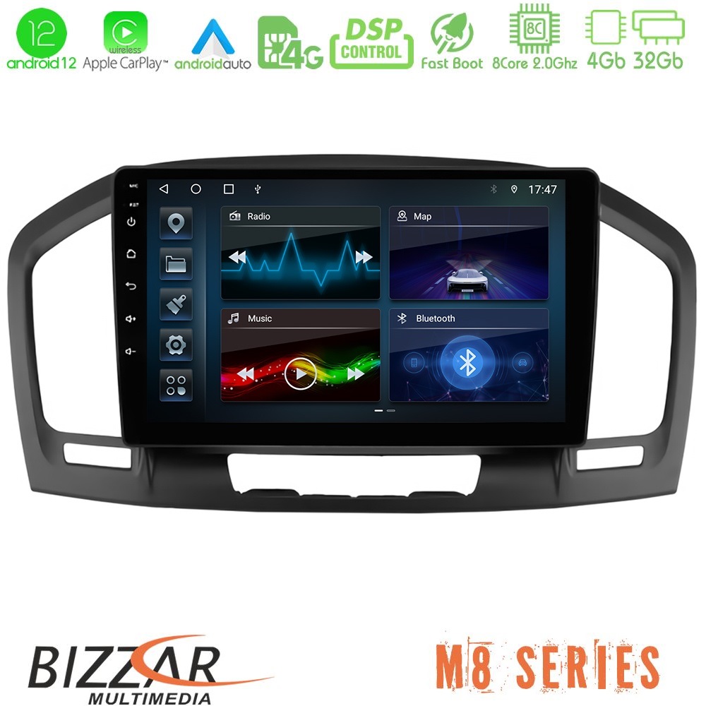 Bizzar M8 Series Opel Insignia 2008-2013 8core Android12 4+32GB Navigation Multimedia Tablet 9" - U-M8-OP0462