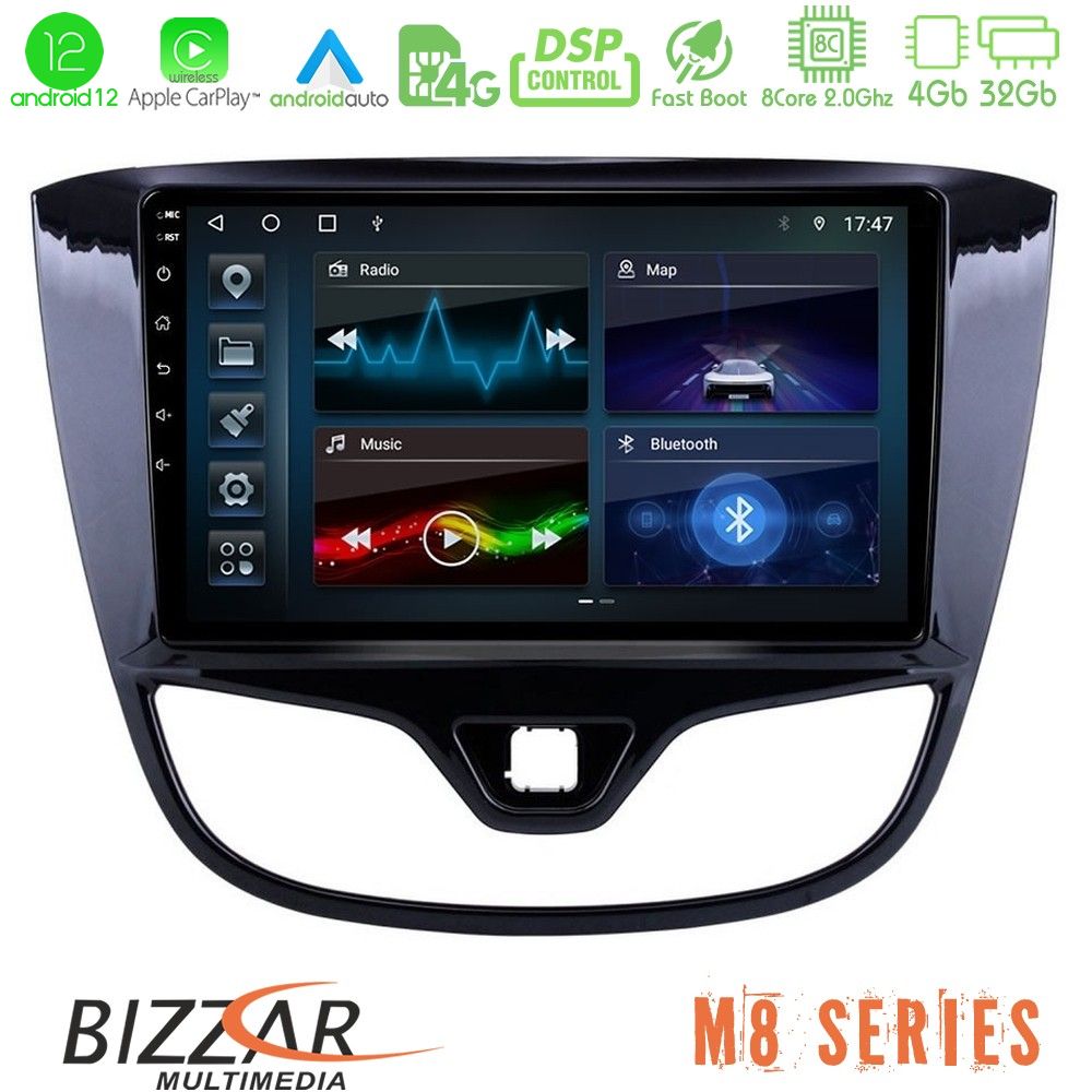 Bizzar M8 Series Opel Karl 2017-2019 8core Android12 4+32GB Navigation Multimedia Tablet 9" - U-M8-OP1060