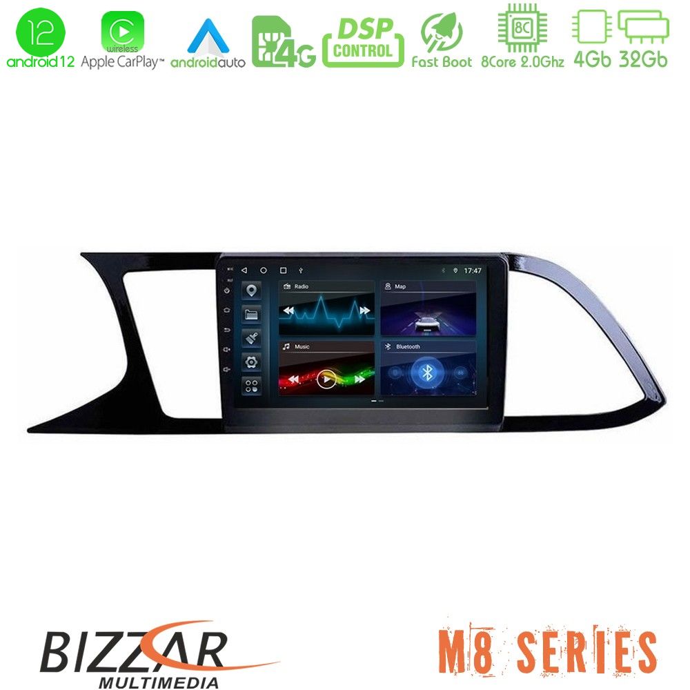 Bizzar M8 Series Seat Leon 2013 – 2019 8core Android12 4+32GB Navigation Multimedia Tablet 9" - U-M8-ST0790