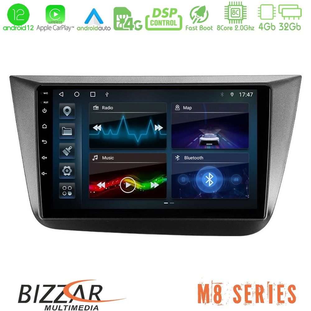 Bizzar M8 Series Seat Altea 2004-2015 8core Android12 4+32GB Navigation Multimedia Tablet 9" - U-M8-ST0840